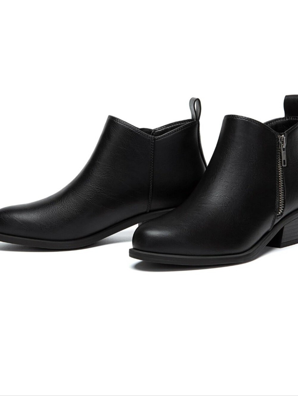 Women's Black Ankle Booties with Side Zip